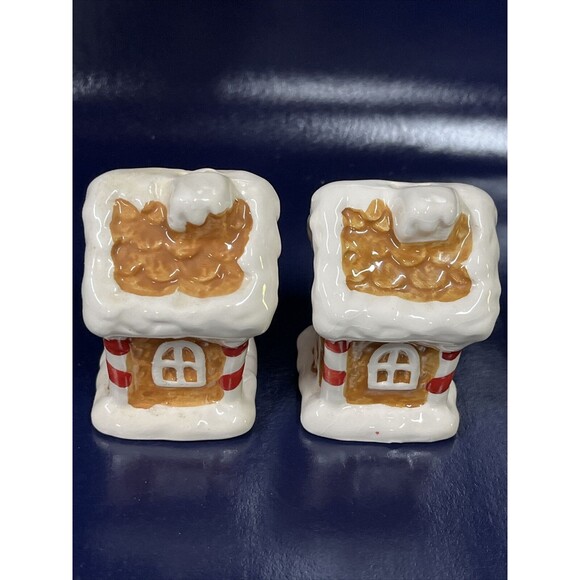 Gingerbread House Salt & Pepper Shaker Christmas Decor Unused  -‎ D9-1 - Picture 3 of 16